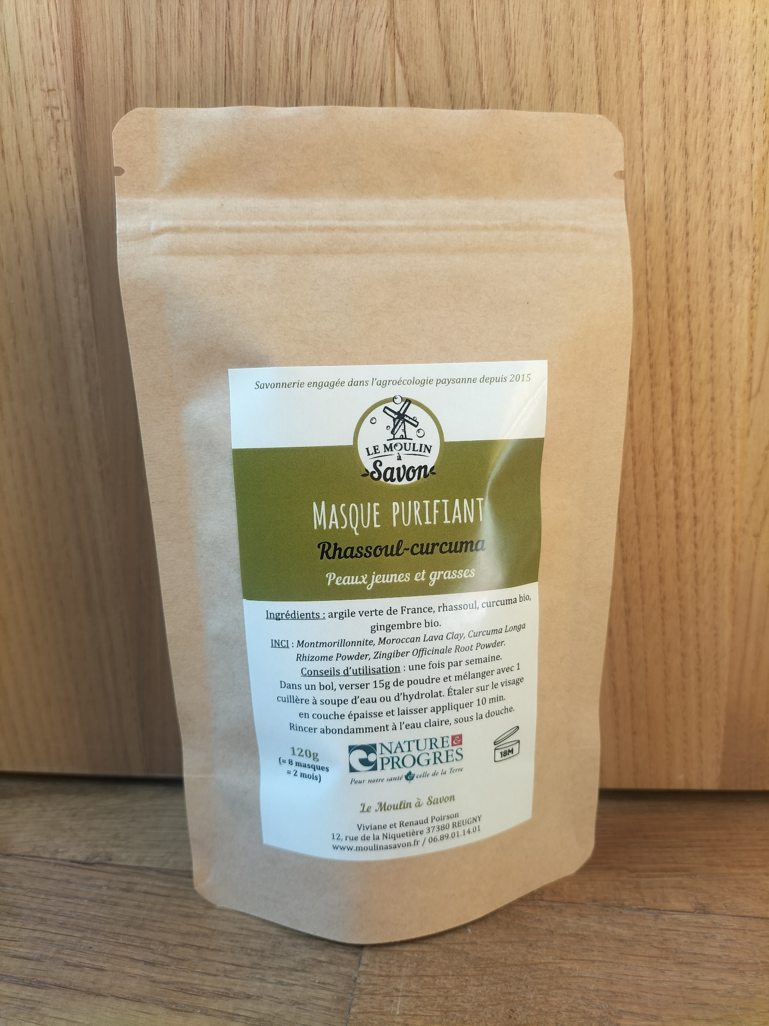 NOUVEAU ! Masque purifiant Rhassoul-curcuma